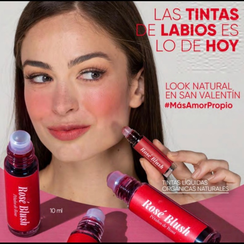 Tinta líquida roll-on para labios y mejillas